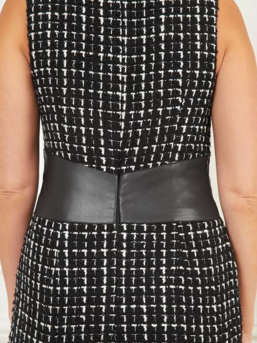 GUESS vestido de tubo de tweed secreto mujer 0P8X527 combinación de blanco y negro vestir