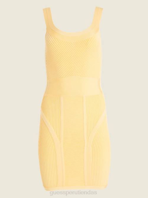 GUESS vestido de vendaje bella mujer 0P8X624 seda de maiz vestir
