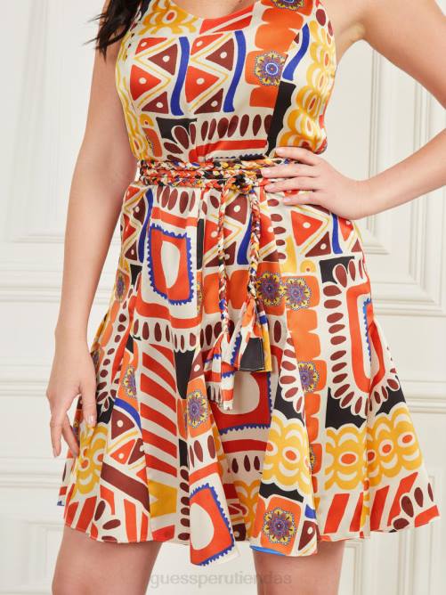 GUESS vestido estampado carnaval mujer 0P8X440 impresión de carnaval vestir
