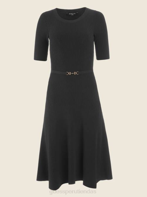 GUESS vestido estilo suéter de canalé laila mujer 0P8X873 chenilla verde vestir