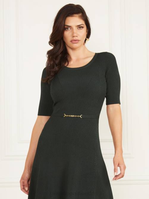 GUESS vestido estilo suéter de canalé laila mujer 0P8X873 chenilla verde vestir