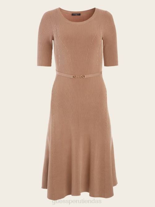 GUESS vestido estilo suéter de canalé laila mujer 0P8X896 ambición rubia vestir