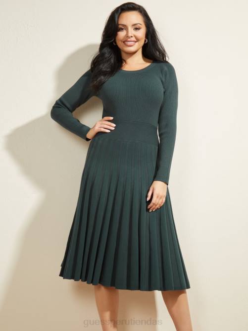 GUESS vestido estilo suéter largo de onda mujer 0P8X833 bosque prohibido vestir