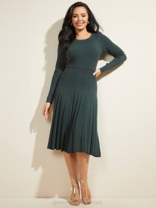 GUESS vestido estilo suéter largo de onda mujer 0P8X833 bosque prohibido vestir