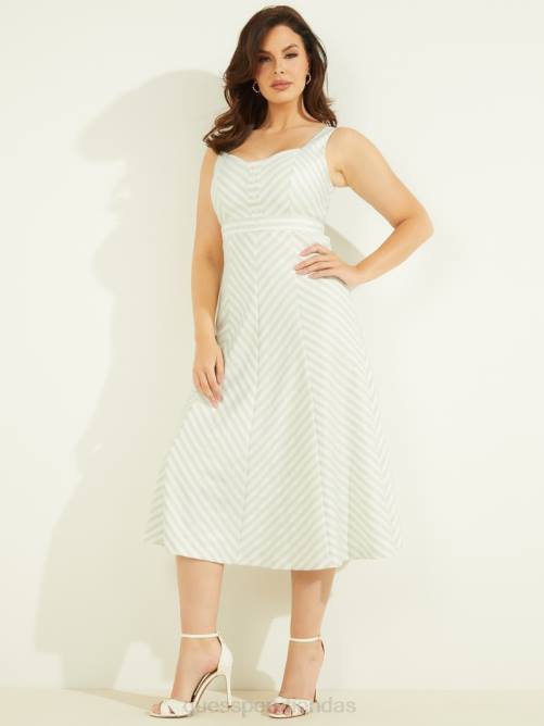 GUESS vestido isabel mujer 0P8X874 rayas del cielo pacífico vestir