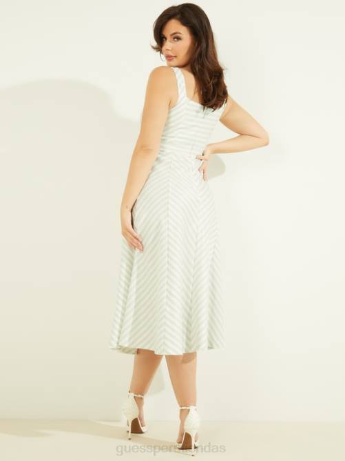 GUESS vestido isabel mujer 0P8X874 rayas del cielo pacífico vestir