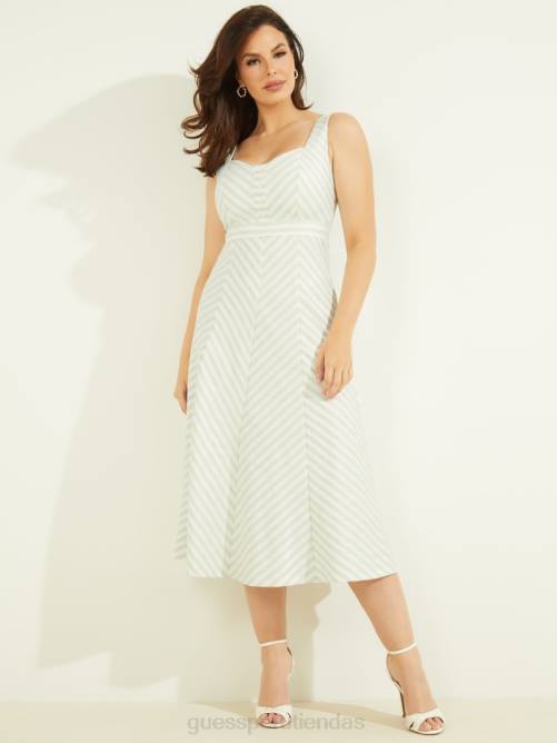 GUESS vestido isabel mujer 0P8X874 rayas del cielo pacífico vestir