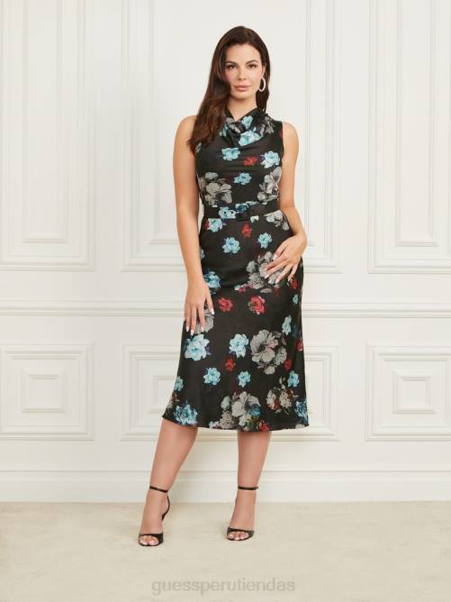 GUESS vestido largo ramona mujer 0P8X650 impresión de belleza salvaje vestir