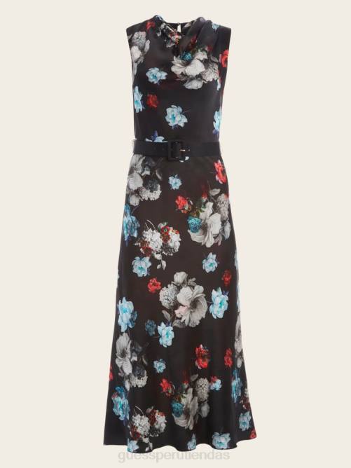 GUESS vestido largo ramona mujer 0P8X650 impresión de belleza salvaje vestir