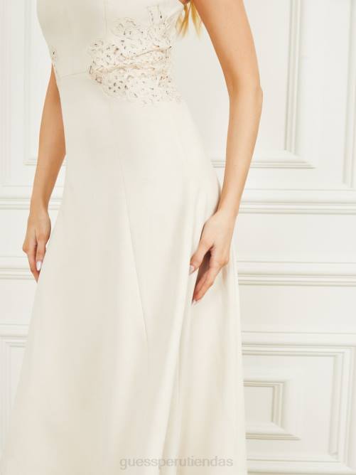 GUESS vestido lorena sin mangas mujer 0P8X437 hueso de marfil vestir
