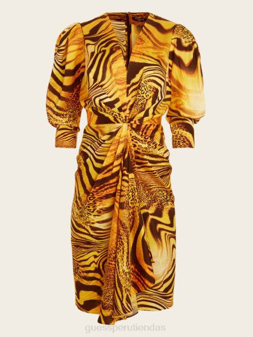GUESS vestido mujer 0P8X739 estampado de atardecer dorado vestir