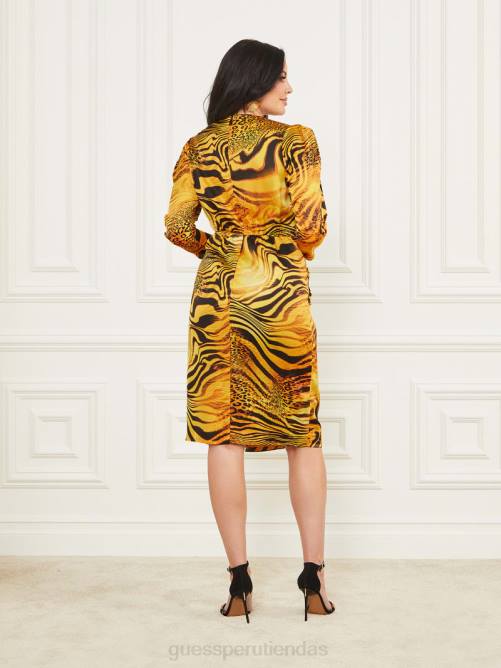 GUESS vestido mujer 0P8X739 estampado de atardecer dorado vestir