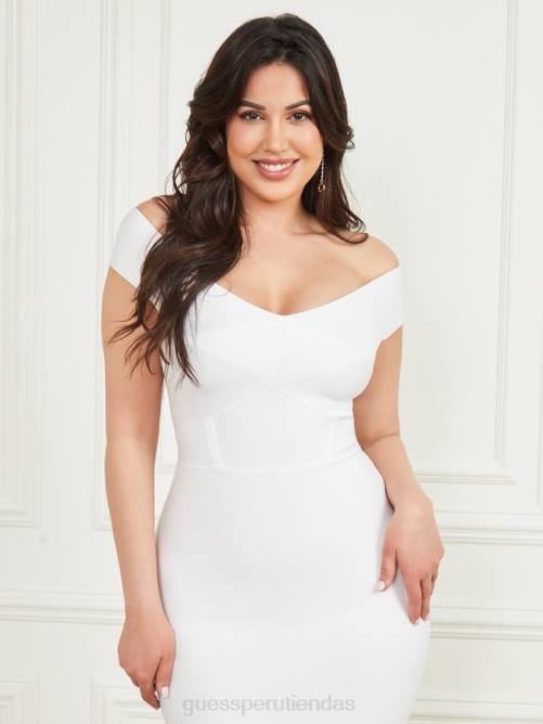 GUESS vestido raquel vendaje mujer 0P8X410 pur blanco vestir