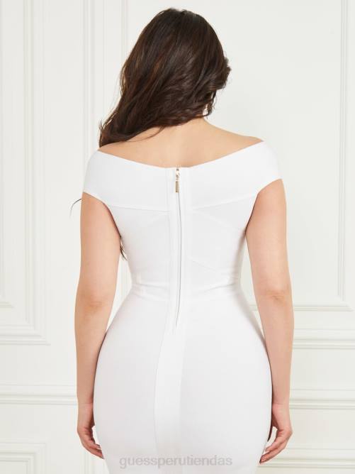 GUESS vestido raquel vendaje mujer 0P8X410 pur blanco vestir