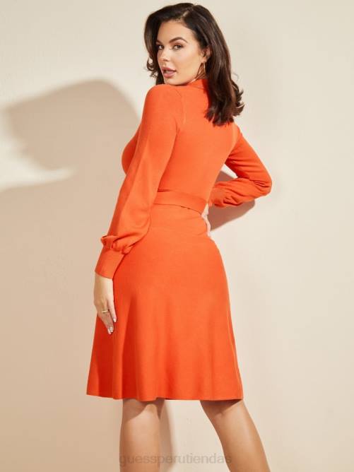 GUESS vestido suéter brooklyn mujer 0P8X844 ocre juguetón vestir