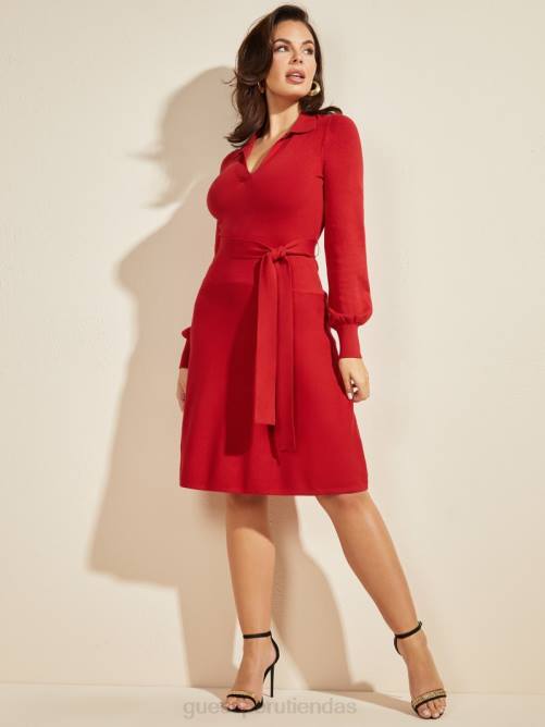 GUESS vestido suéter brooklyn mujer 0P8X883 vibraciones rojas de samba vestir