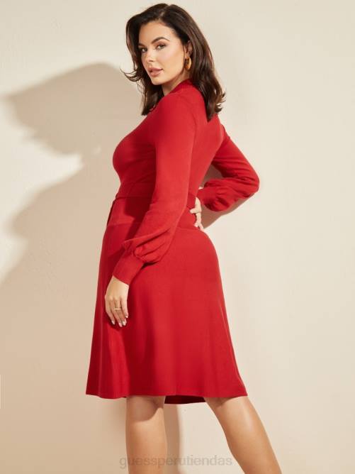 GUESS vestido suéter brooklyn mujer 0P8X883 vibraciones rojas de samba vestir