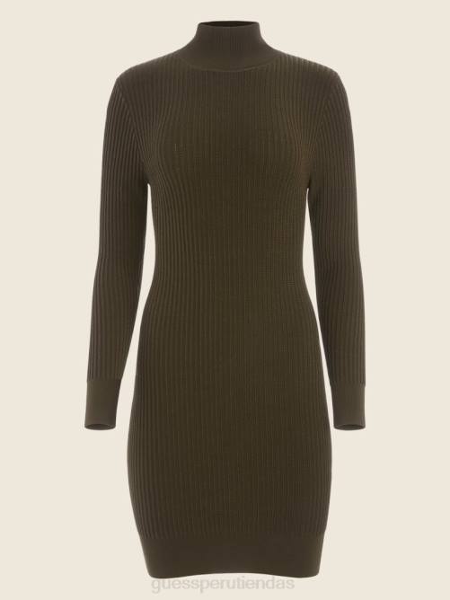 GUESS vestido suéter sabrina de cuello alto mujer 0P8X665 café expreso vestir