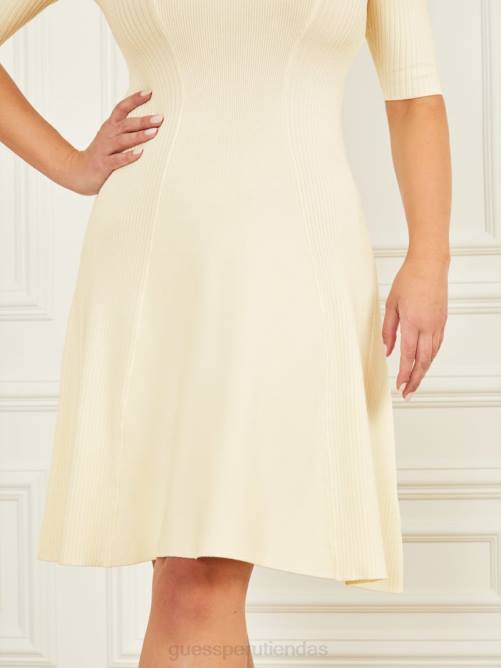 GUESS vestido tipo jersey con hombros descubiertos tessa mujer 0P8X640 playa de arena vestir