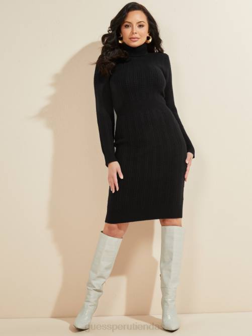 GUESS vestido tipo jersey de cachemira sherri mujer 0P8X781 negro vestir