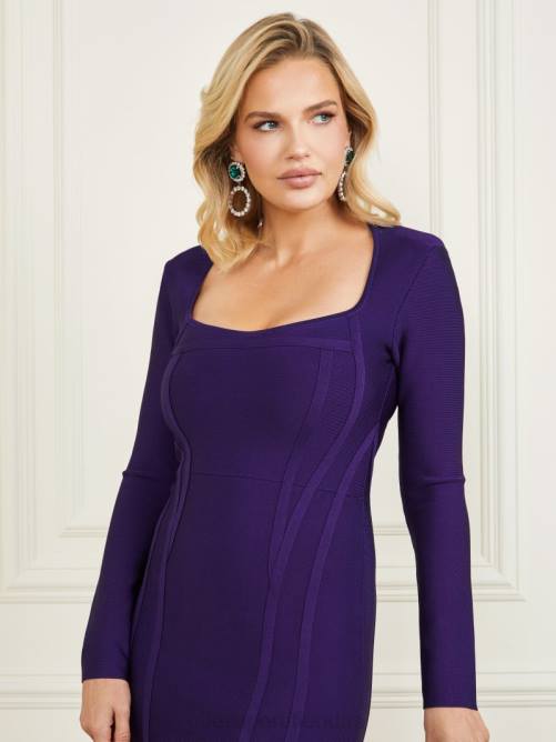 GUESS vestido vendaje kagan mujer 0P8X799 satélite morado vestir