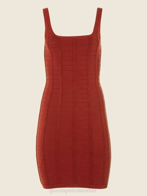 GUESS vestido vendaje vela mujer 0P8X600 rojo oscuro mermelada vestir