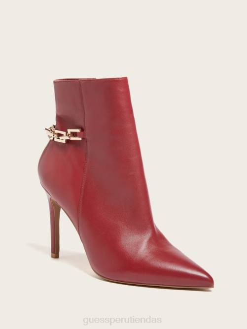 GUESS botín bala de cuero mujer 0P8X3506 rojo medio calzado