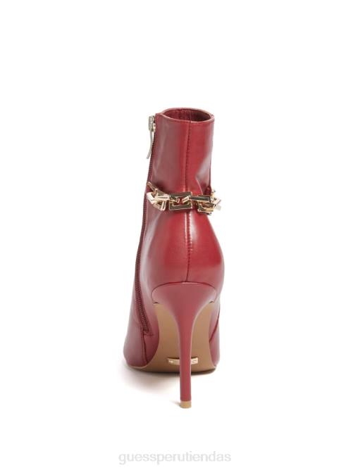 GUESS botín bala de cuero mujer 0P8X3506 rojo medio calzado