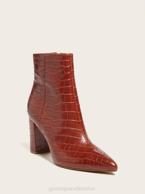 GUESS botín ulea de piel de cocodrilo mujer 0P8X3537 Castaño calzado