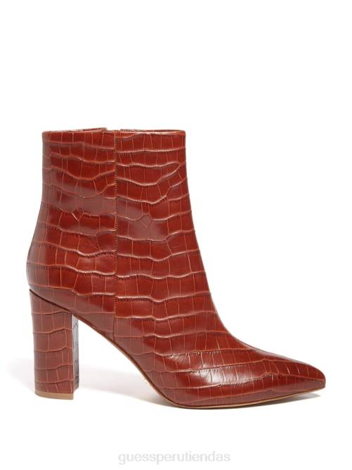 GUESS botín ulea de piel de cocodrilo mujer 0P8X3537 Castaño calzado