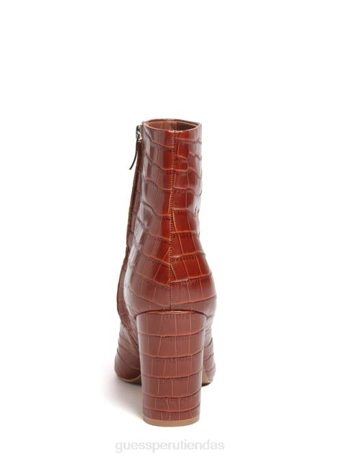 GUESS botín ulea de piel de cocodrilo mujer 0P8X3537 Castaño calzado