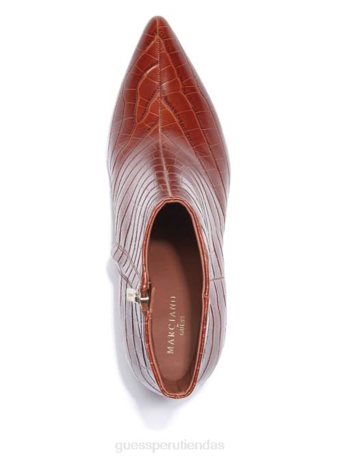 GUESS botín ulea de piel de cocodrilo mujer 0P8X3537 Castaño calzado