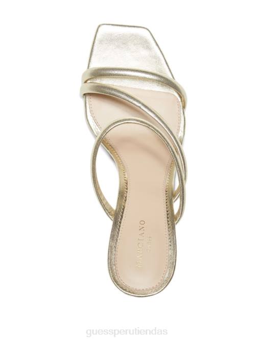 GUESS sandalia con tiras de cuero dorila mujer 0P8X3471 oro-1 oro calzado