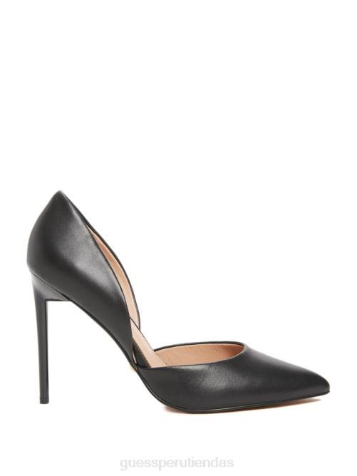 GUESS zapatos de salón rompecorazones d'orsay de cuero mujer 0P8X3424 negro calzado