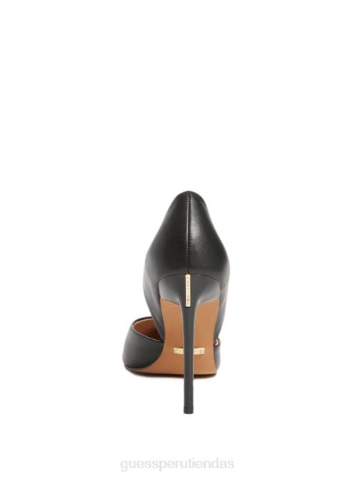GUESS zapatos de salón rompecorazones d'orsay de cuero mujer 0P8X3424 negro calzado