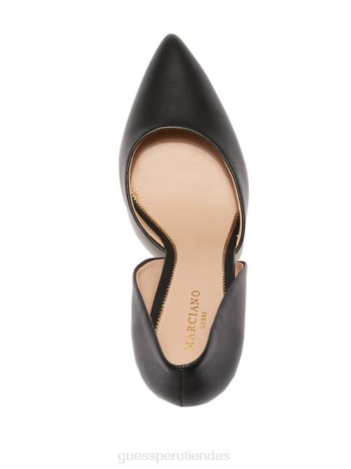 GUESS zapatos de salón rompecorazones d'orsay de cuero mujer 0P8X3424 negro calzado