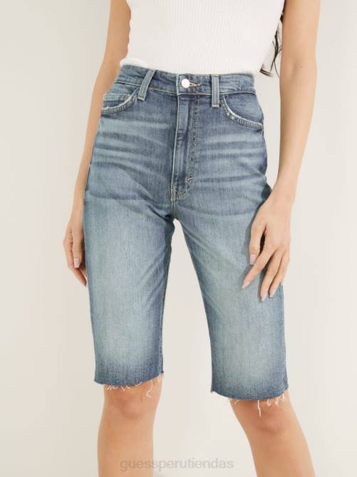 GUESS bermudas de los años 80 mujer 0P8X108 bora azul vestir