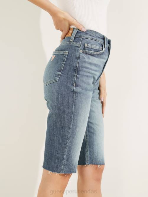 GUESS bermudas de los años 80 mujer 0P8X108 bora azul vestir