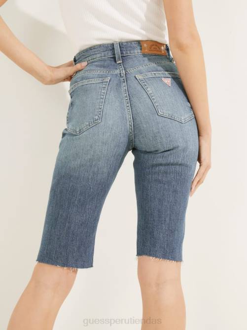 GUESS bermudas de los años 80 mujer 0P8X108 bora azul vestir