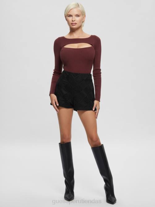 GUESS kimana crochet corto mujer 0P8X2106 negro vestir