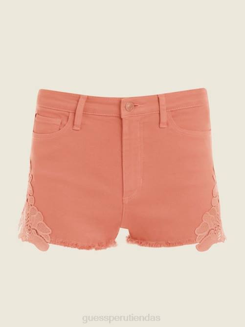 GUESS pantalones cortos bordados 1981 mujer 0P8X247 brulee de durazno multi vestir