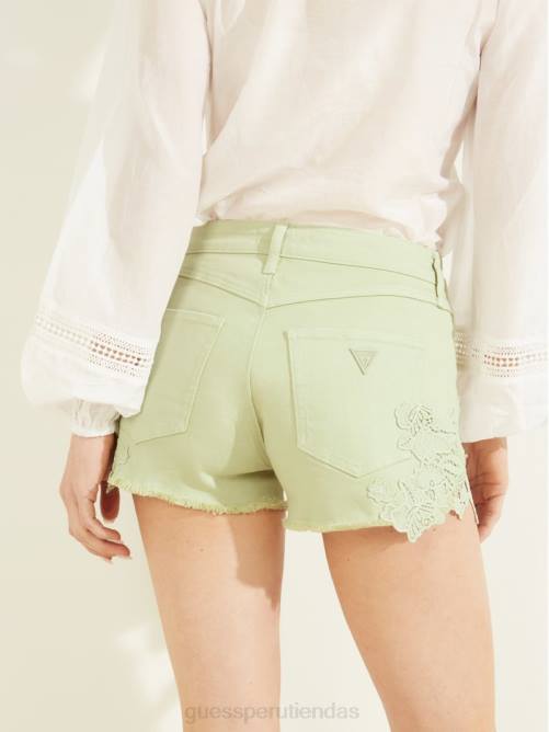 GUESS pantalones cortos bordados 1981 mujer 0P8X276 perdido en tomillo multi vestir