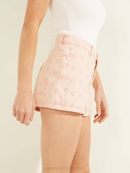 GUESS pantalones cortos claudia con ojales mujer 0P8X289 durazno florida vestir