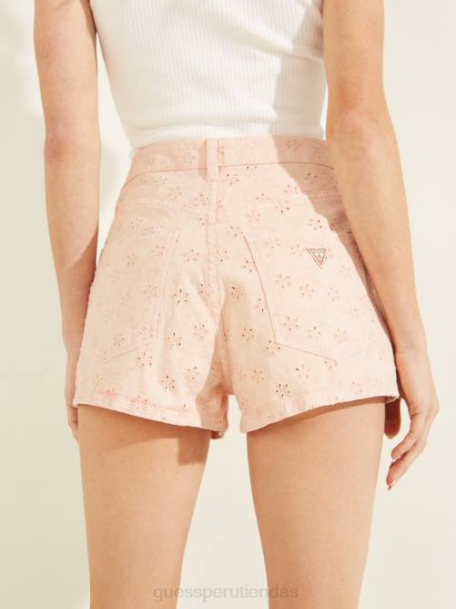GUESS pantalones cortos claudia con ojales mujer 0P8X289 durazno florida vestir