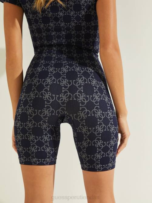 GUESS pantalones cortos con logo estampado mujer 0P8X2357 4g jacquard azul marino vestir