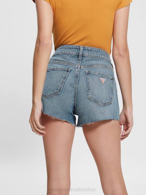 GUESS pantalones cortos de mamá mujer 0P8X141 tortuga azul vestir