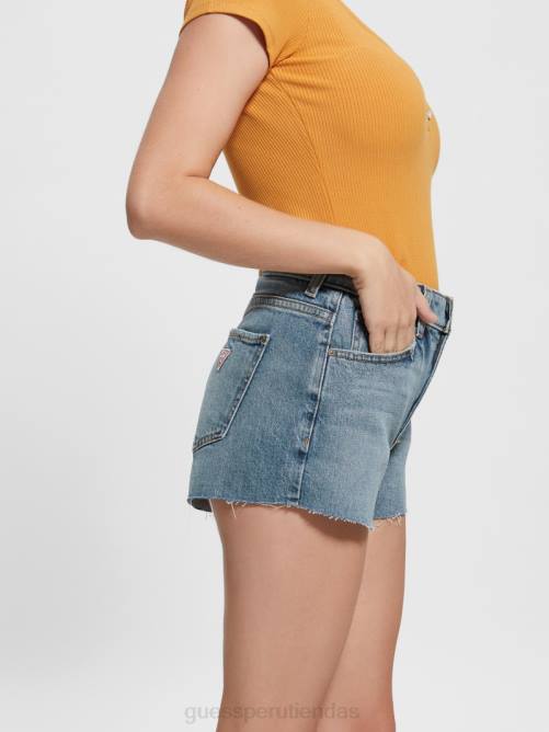 GUESS pantalones cortos de mamá mujer 0P8X141 tortuga azul vestir