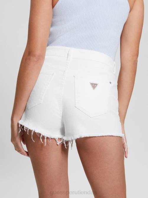 GUESS pantalones cortos de mamá mujer 0P8X76 blanco puro vestir