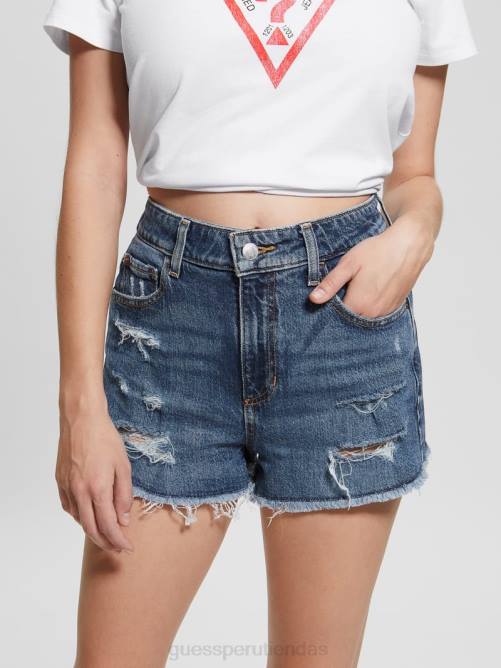 GUESS pantalones cortos de mamá mujer 0P8X82 paisaje de ensueño azul vestir