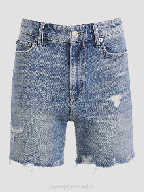 GUESS pantalones cortos de mezclilla con pedales de los años 80 mujer 0P8X66 reposo vestir